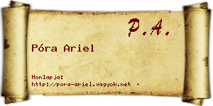 Póra Ariel névjegykártya